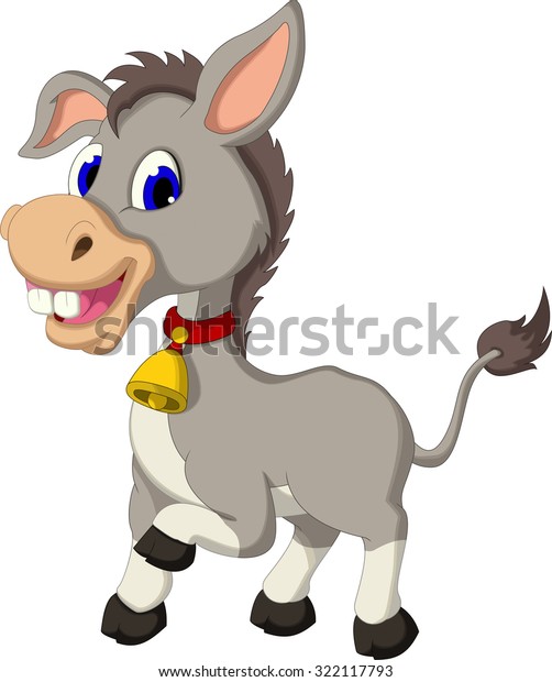 Cute Donkey Cartoon Posing Stock Vector (Royalty Free) 322117793