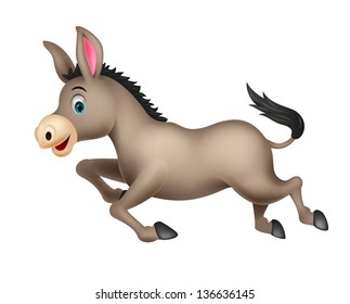 Cute donkey cartoon running