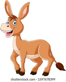 Cute donkey cartoon a smile