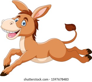 Cute donkey cartoon a smile