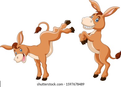 Cute donkey cartoon a smile