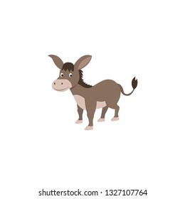 cute donkey cartoon vector on a white background