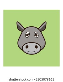 Cara de burro en ilustración vectorial estilo caricatura