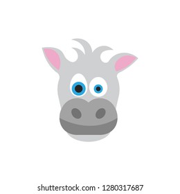 cute donkey face icon