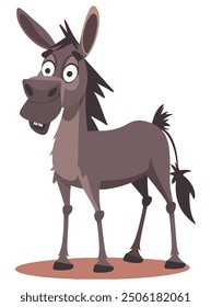 Cute Donkey. Flat Vector Illustration