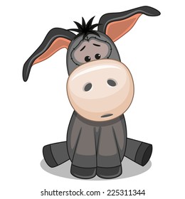 Cute Donkey isolated on a white background 