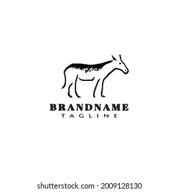 cute donkey logo design template icon modern vector illustration