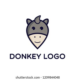 cute donkey logo design,animal vector