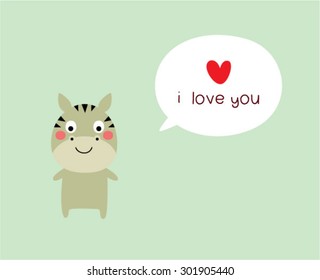 cute donkey i love you card