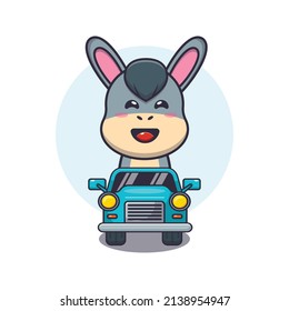 cute donkey mascot cartoon character ride on car