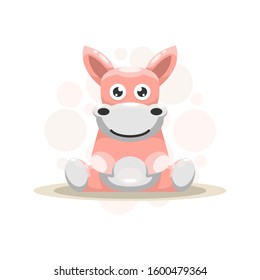 cute donkey mascot cartoon design vector