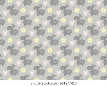 Cute donkey pattern for fabric print