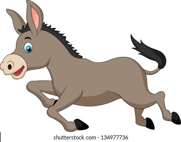 Cute donkey running