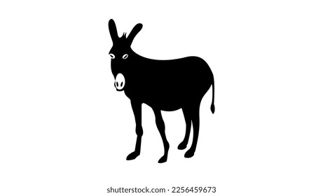 Silhouette burro suave vectorial de alta calidad