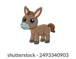 Cute donkey vector illustration, perfect for digital and print designs