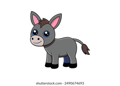 Cute donkey vector illustration, perfect for digital and print designs