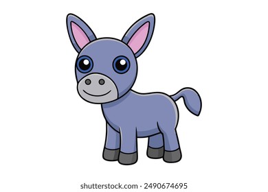 Cute donkey vector illustration, perfect for digital and print designs