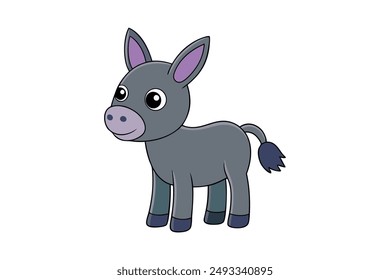 Cute donkey vector illustration, perfect for digital and print designs