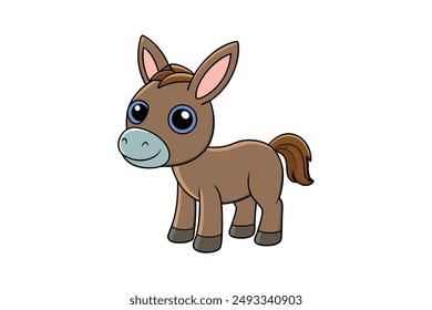 Cute donkey vector illustration, perfect for digital and print designs