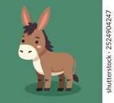 Cute donkey vector illustration. This adorable cartoon-style donkey is perfect for children