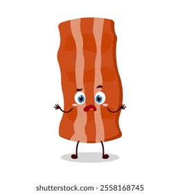 cute don't know expression of bacon cartoon character
