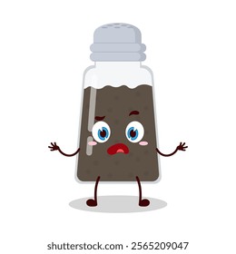 cute don't know expression of black pepper cartoon character
