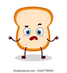 cute don't know expression of bread cartoon character
