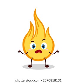 cute don't know expression of fire cartoon character
