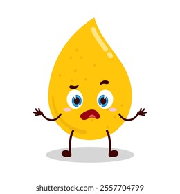 cute don't know expression of gold drop cartoon character