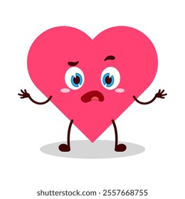 cute don't know expression of heart cartoon character