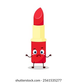 cute don't know expression of lipstick cartoon character
