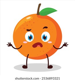 cute don't know expression of orange character