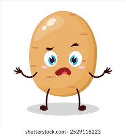 cute don't know expression of potato cartoon character