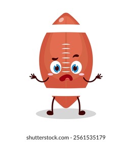 cute don't know expression of rugby ball cartoon character
