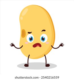 cute don't know expression of soy bean character