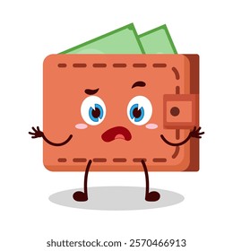 cute don't know expression of wallet cartoon character
