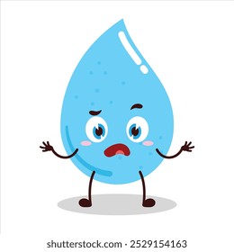 cute don't know expression of water drop cartoon character