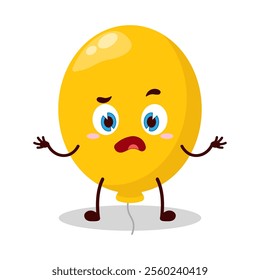 cute don't know expression of yellow balloon cartoon character
