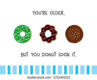 cute donut birthday greeting card