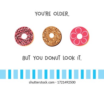 cute donut birthday greeting card