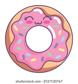 cute donut candy kawaii isolated