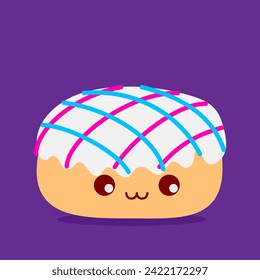 Cute donut cartoon character element