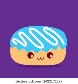 Cute donut cartoon character element
