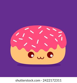 Cute donut cartoon character element