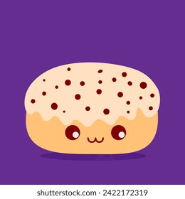 Cute donut cartoon character element