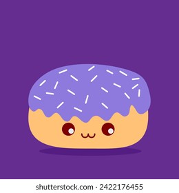 Cute donut cartoon character element