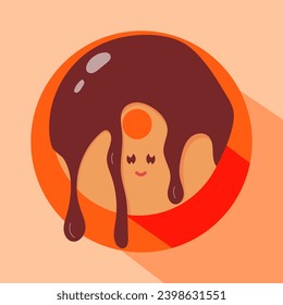 Un burro en un cristal de chocolate. Ilustración del vector