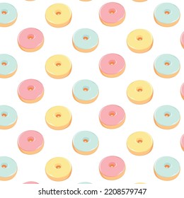 Cuto donut colorido patrón pastel doodle patrón sin fisuras lactantes bebé patrón de papel tapiz