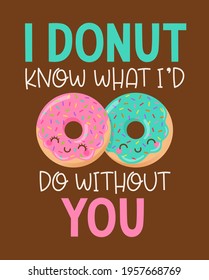 Cute Donut Couple Cartoon Pun Quote Stock Vector (Royalty Free) 1957668769