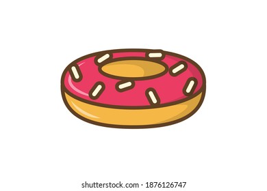 Cute Donut Food Icon Design